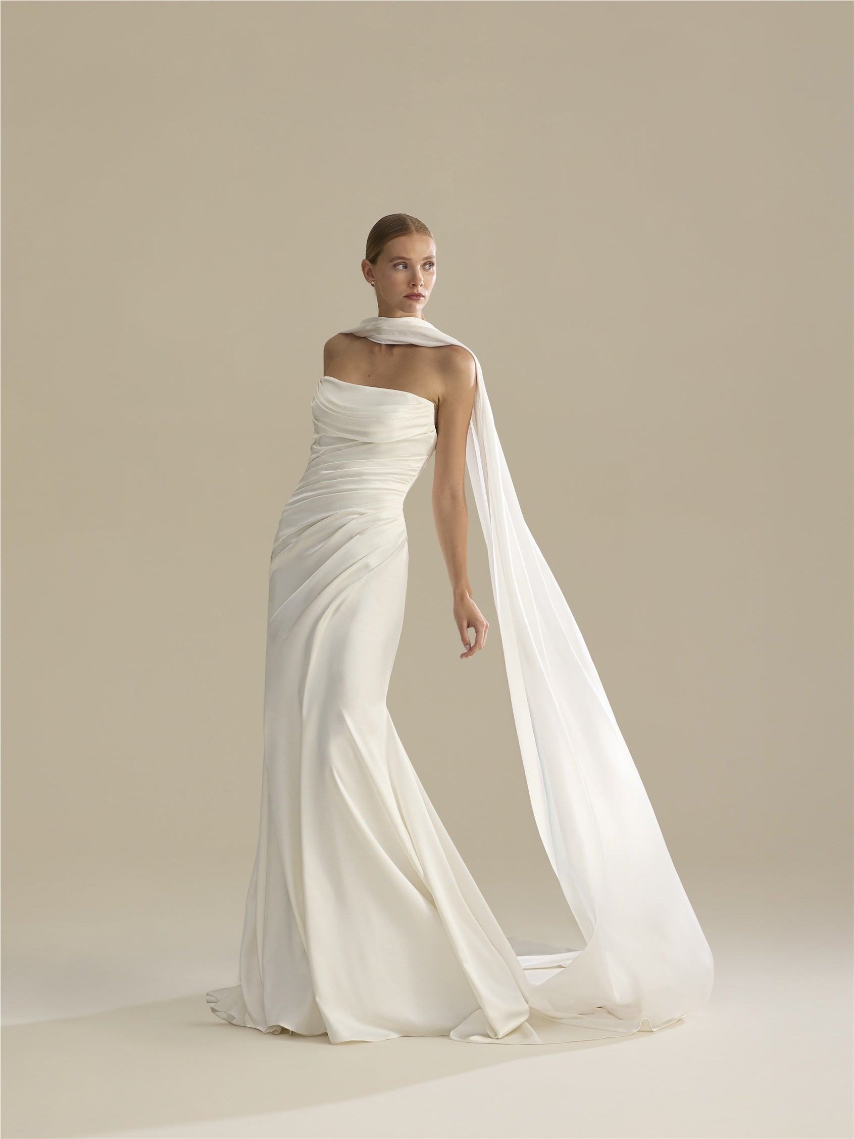 Parte frontal xaile em chiffon SHAWL-LA01.