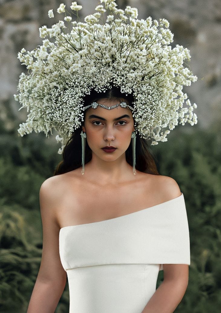 Velo de novia largo Mujer luciendo un velo de novia largo con perlas y transparencias